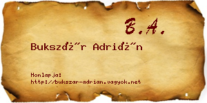 Bukszár Adrián névjegykártya